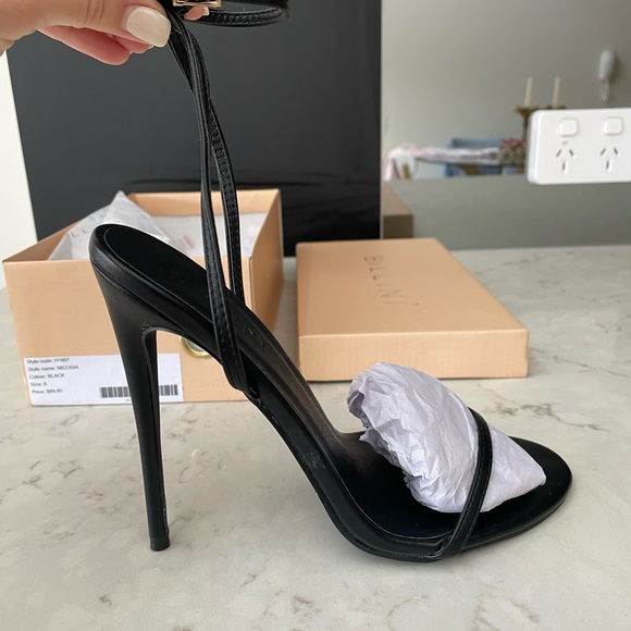 Billini Black Strappy Stilettos - Picture 2 of 6